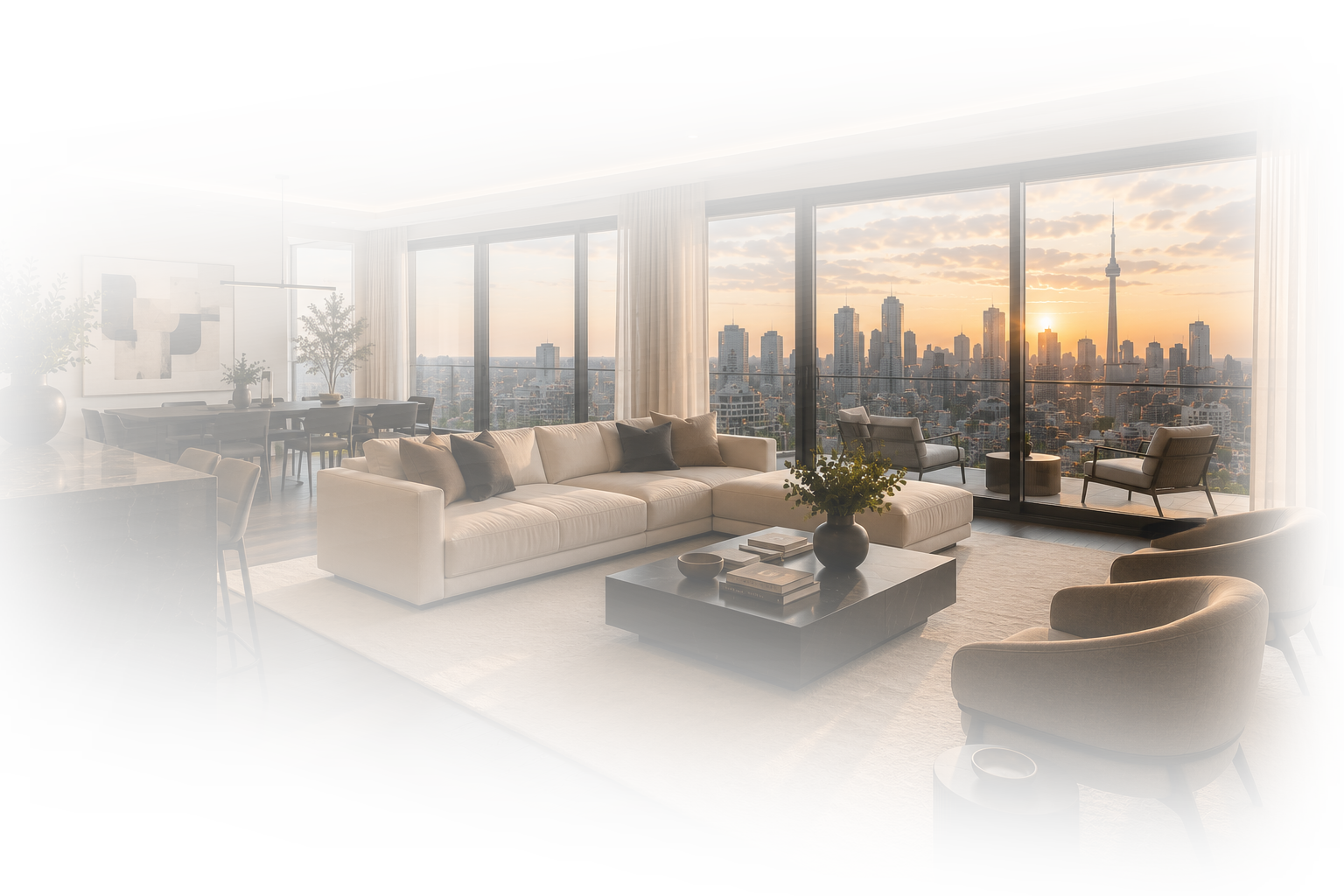 Thoughtfully maintained modern Toronto condo living room